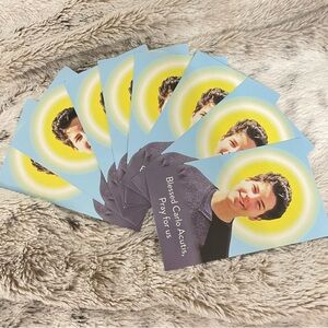 Prayer Cards with blessed carlo acutis- Blue & Yellow